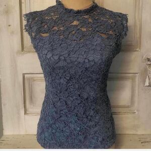 Beautiful Blue Lacey Tank Top